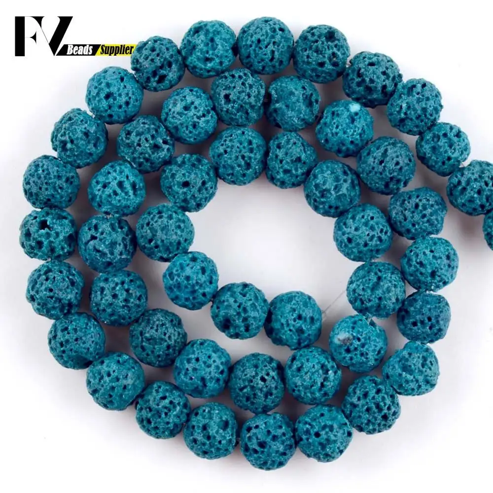 

Natural Light Blue Lava Stone Beads Accessories 6mm-12mm Volcanic Rock Beads For Jewelry Making Bracelets Necklace 15inch