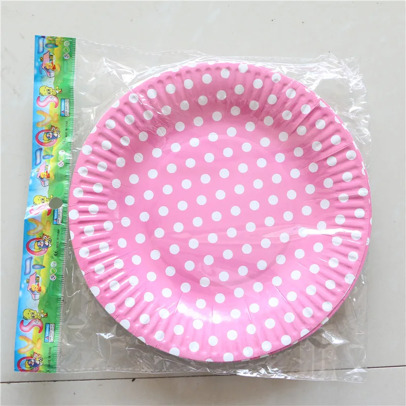 Розовый горошек тематическая вечеринка на день рождения поставки одноразовые