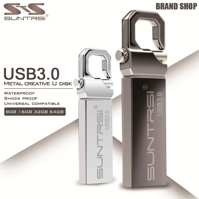 Suntrsi USB флеш накопитель 64 ГБ Флешка Высокоскоростной 3 0 32 Гб металл 16 8