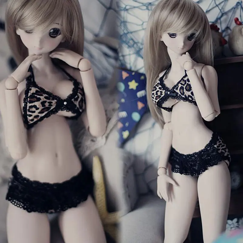 Кружевное нижнее белье с леопардовым принтом для крупной девушки 1/3 1/4 BJD SD DD