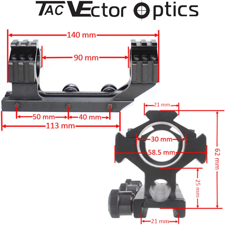 Оптовая продажа 10 шт. Vector Optics Hydra 25 4 мм 30 цельный тактильный тройной рельсовый