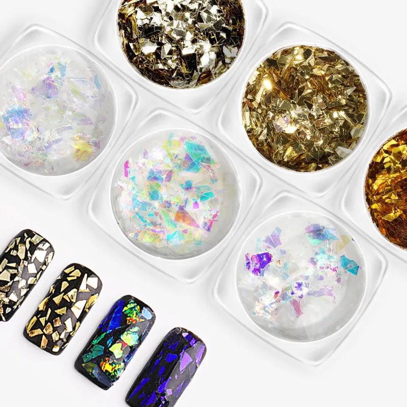 Хит 6 коробок сделай сам украшение блестка для ногтей чешуйчатый чип фольга
