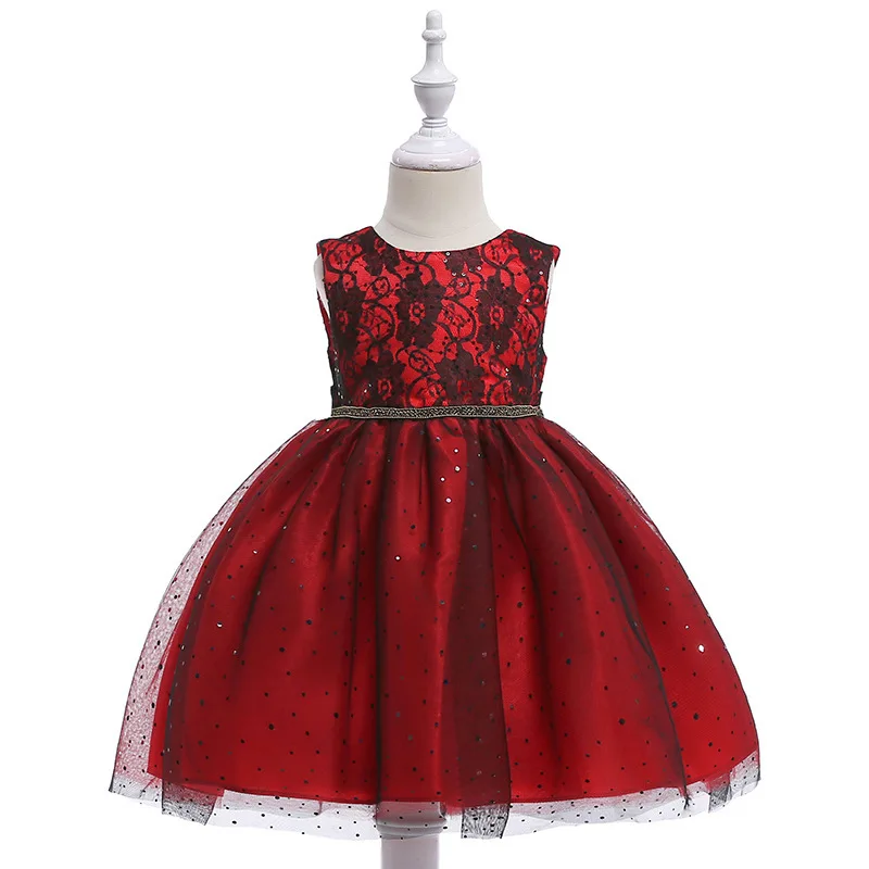 2018 New Flower Girl Princess Dress Mesh Sequins Party Kids Dresses For Girls Wedding 14 Years Sleeveless Children Costume | Детская