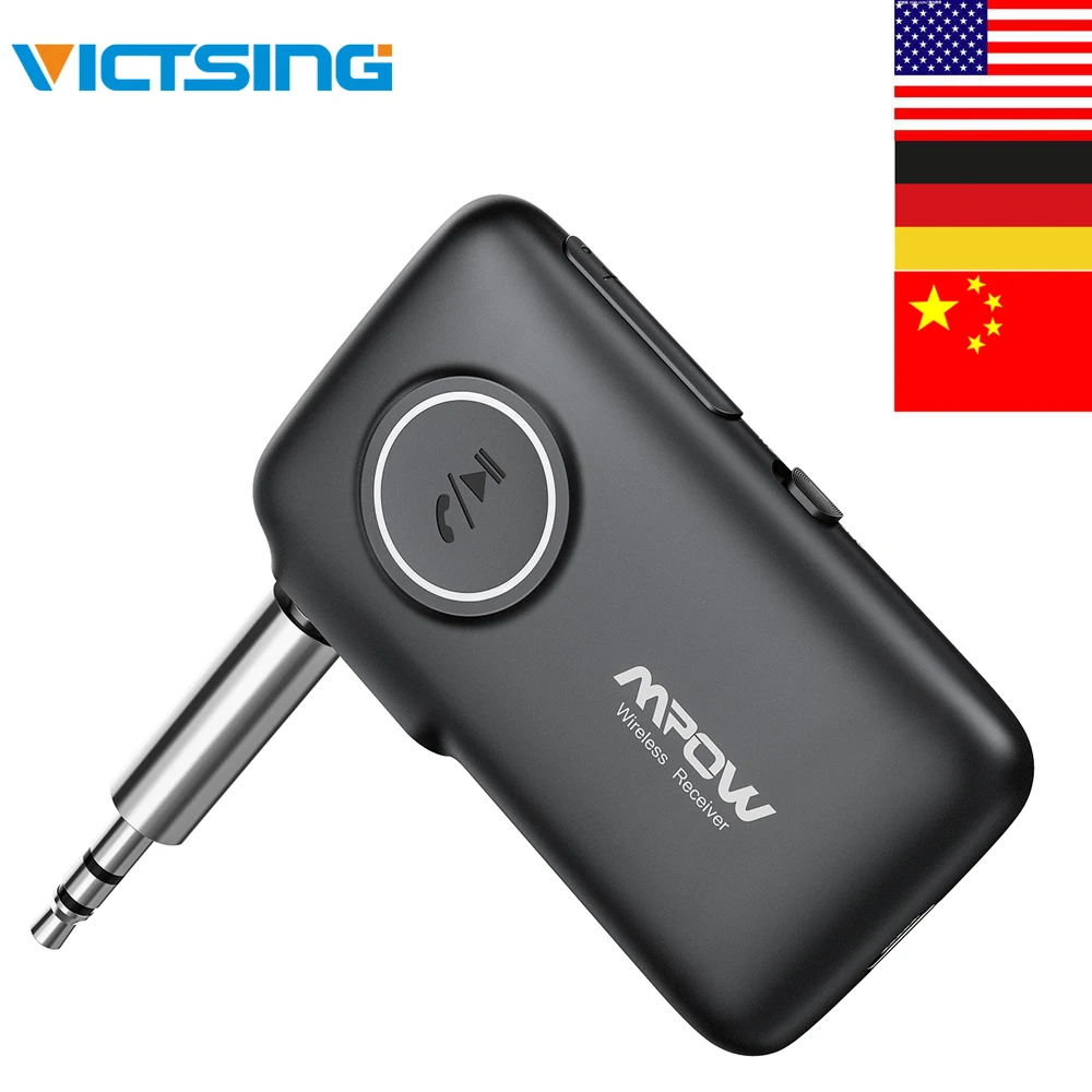 VicTsing Bluetooth приемник 5,0 автомобильный адаптер Комплект CSR Bluetooth приемник передатчик 16 часов Aux адаптер аудио Hands-Free Звонки