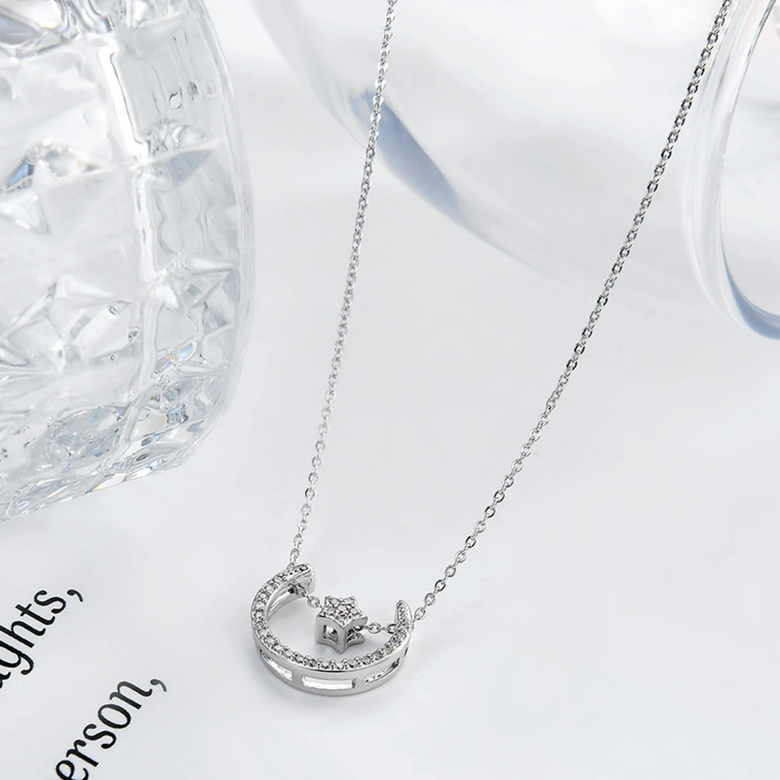 2017 Модные украшения Кристалл Звезда Луна камень cz Подвески для Для женщин