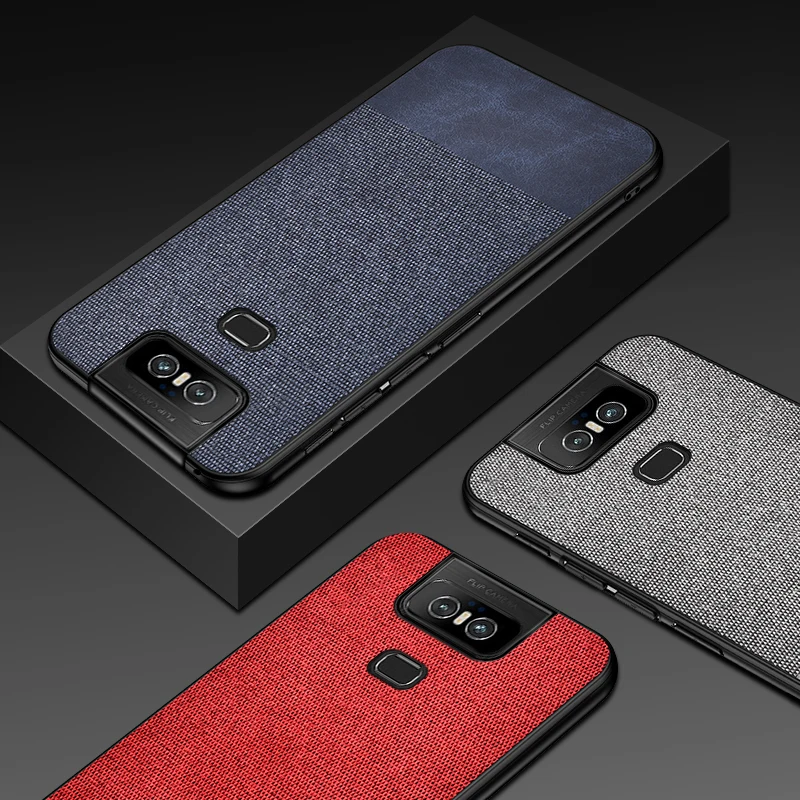 Для Asus Zenfone 6 ZS630KL чехол тканевый мягкий силиконовый бампер жесткая задняя панель