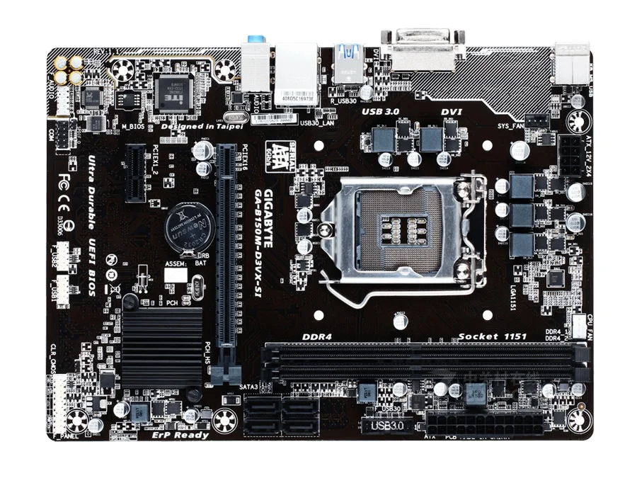 Gigabyte GA-B150M-D3VX-SI рабочего Материнская плата B150M-D3VX-SI B150 LGA 1151 Core i7 i5 i3 DDR4 32G SATA3 USB3.0 DVI микро-atx корпус