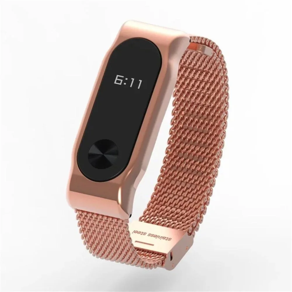 Mi Band 2 ремешок mi lan из нержавеющей стали для Xiao band часов сетчатый металлический