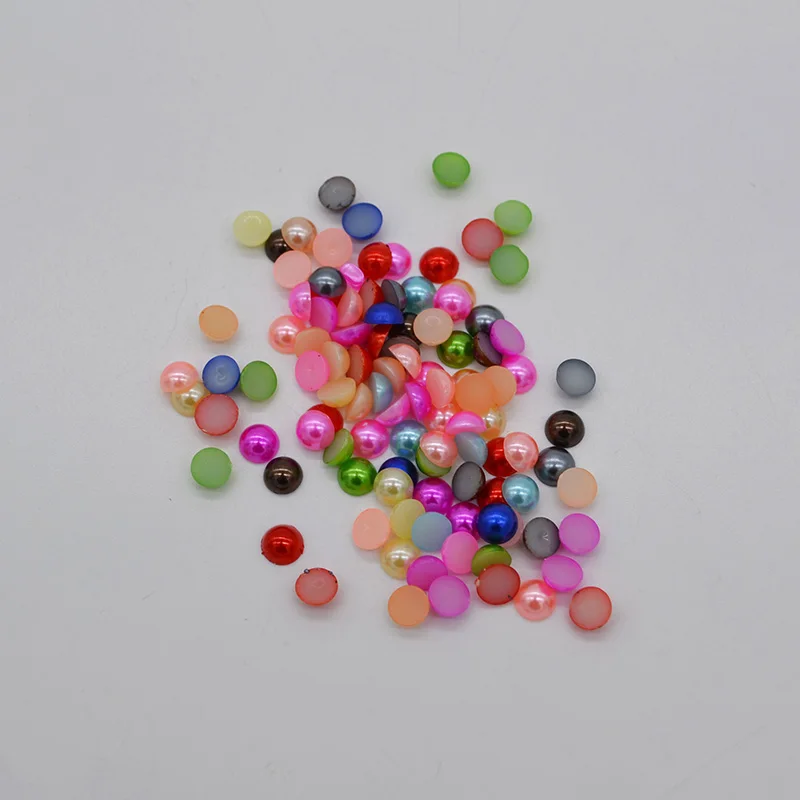 multicolor 300 шт 6 мм плоские бусины полукруглые поделки из жемчуга ABS имитация смолы скрапбукинга бусины DIY Дизайн ногтей бижутерия для декорирования аксессуары - Цвет: multicolor