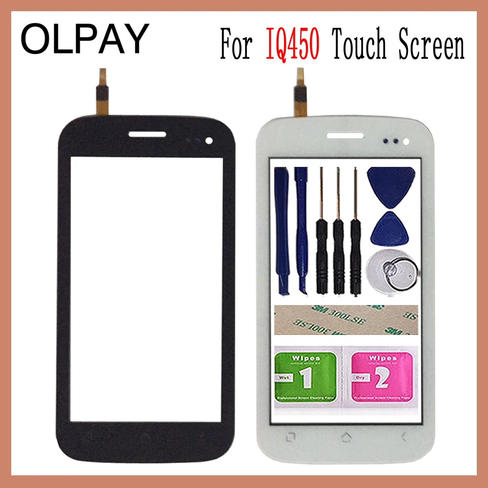 OLPAY 5,0 ''сенсорный экран для Fly IQ450 IQ 450 сенсорный экран дигитайзер Панель переднее стекло объектив сенсор инструменты клей+ салфетки