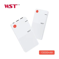 wst 10000mah high capacity power bank external battery for iphone samsung xiaomi slim portable phone charger