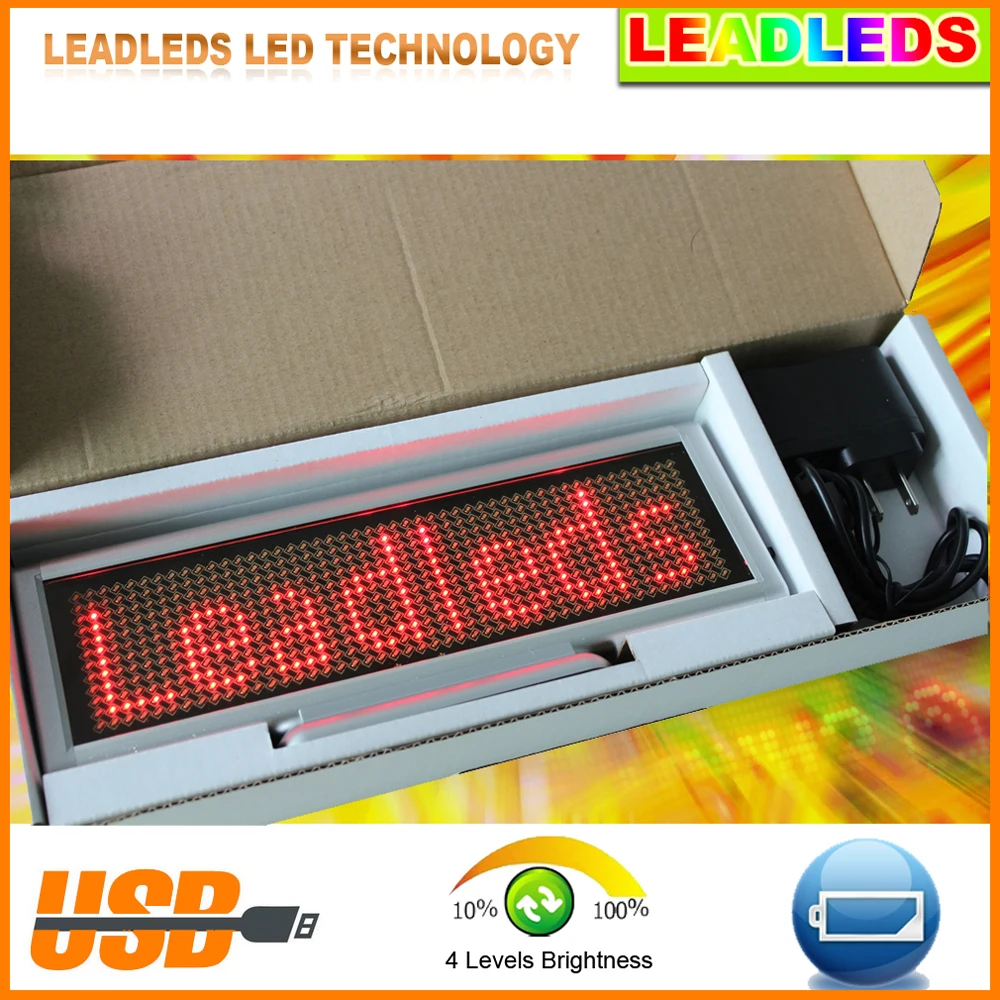 

New USB LED Display Screen LED Sign Programmable Moving Message Module Board Red Color High Bright Led Light For Car Advertising