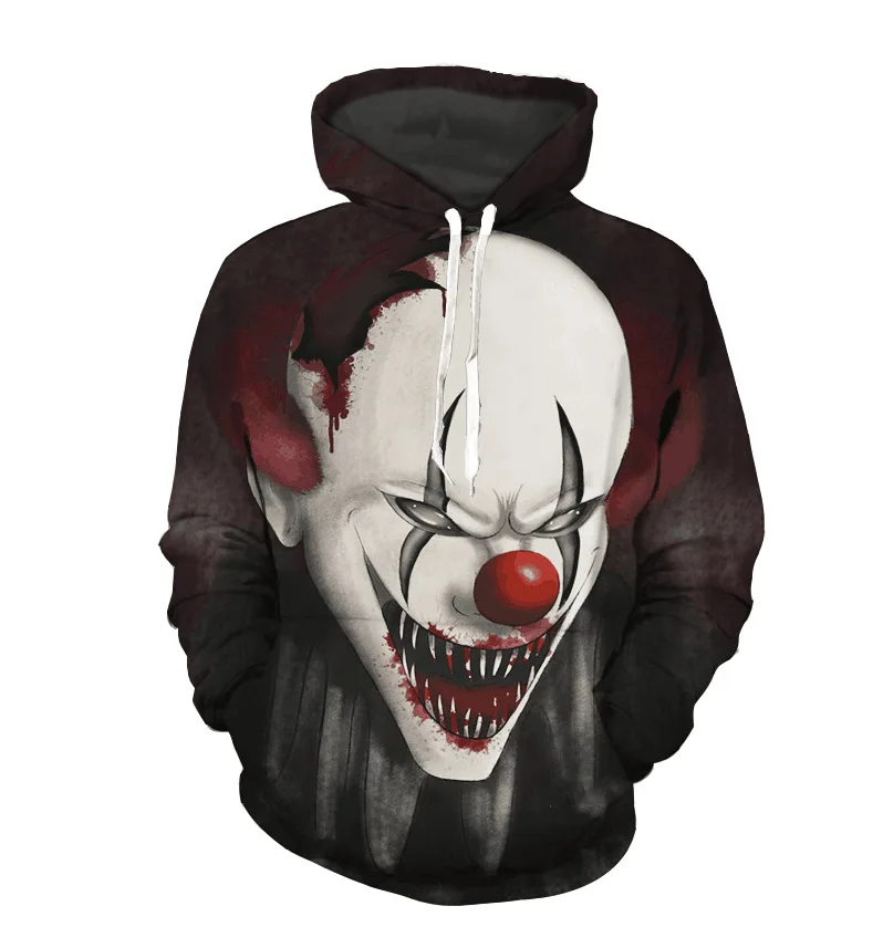 Фильм ужасов Стивен Кинг это Косплей Костюм он Pennywise 3D печать клоун толстовка с