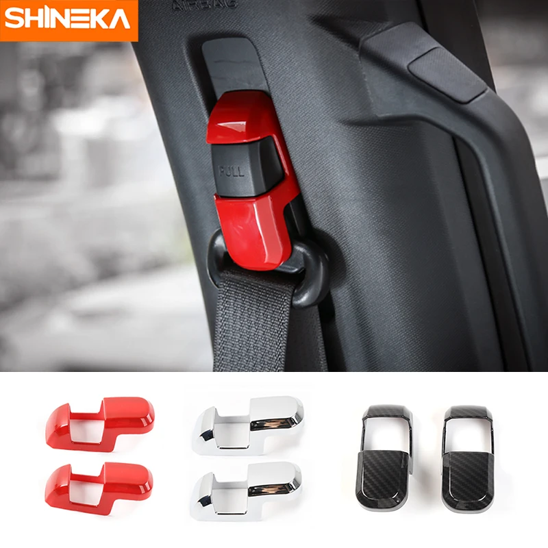 

SHINEKA Car Styling Seat Safety Belt Button Cover Trim Safety Buckle Cover Strip Fit for Ford F150 2009+ 2015+ Car Accessories