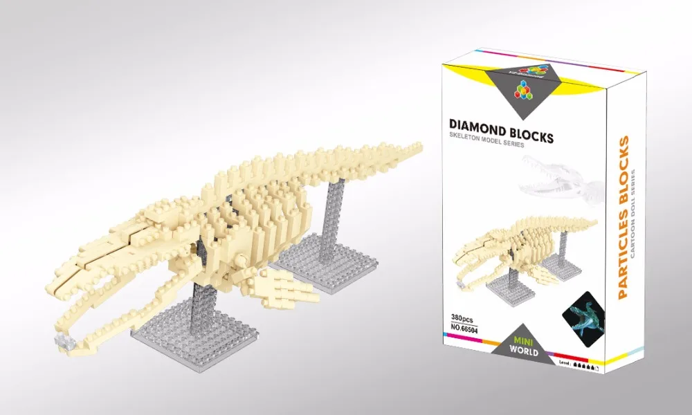 YZ микро блоки кости динозавров DIY Строительные кирпичи Акула 3D модель игрушки