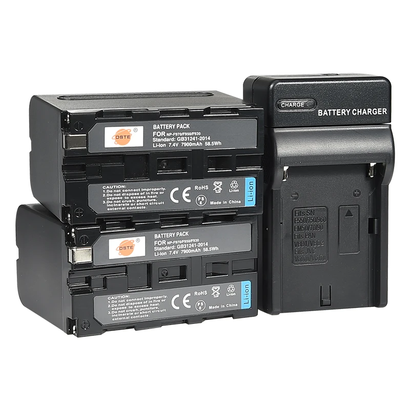 1 * Зарядное устройство 2 DSTE 7 4 V 7900 мА/ч NP F970 F960 F950 F930 Камера Батарея для Sony PLM 100 CCD TRV35