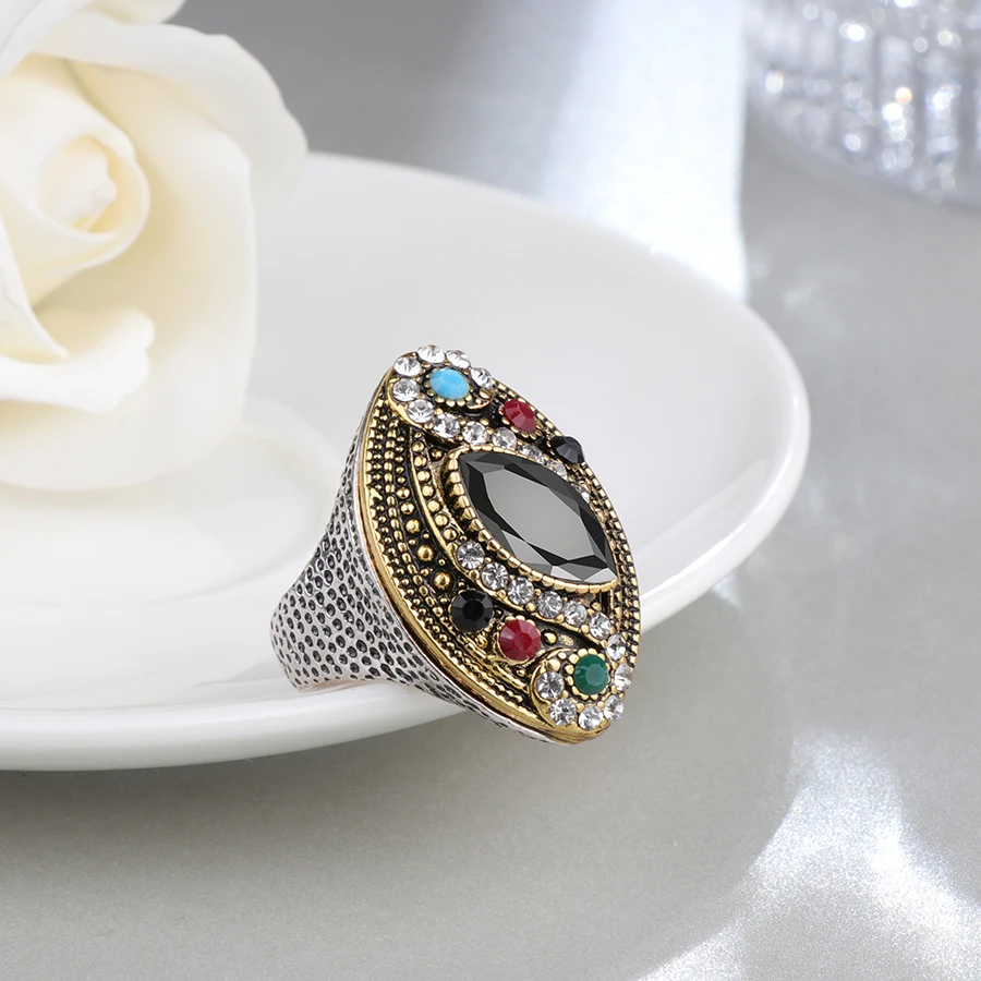 Роскошное большое Золотое кольцо Wbmqda из Дубая мозаичные красочные свадебные