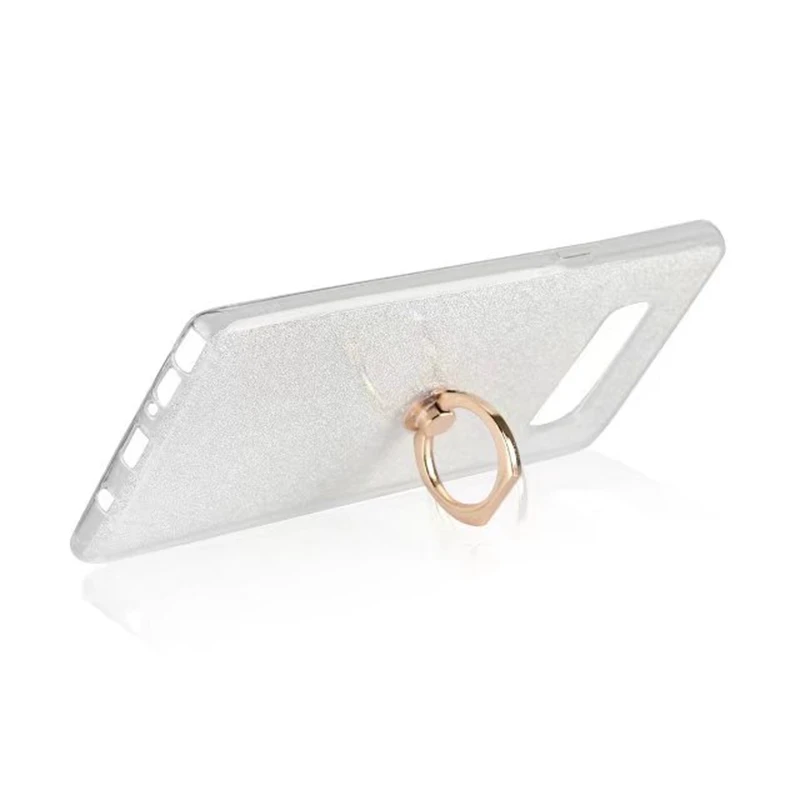 For Samsung Galaxy Note 8 Case Transparent Soft TPU Glitter Metal Ring back cover note 6.4inch |