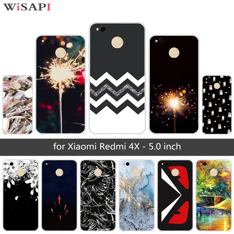 Чехол для Xiaomi Redmi 4X 4 X мягкий силиконовый чехол Redmi4X xiomi 4x черный темный 5 0 дюйма