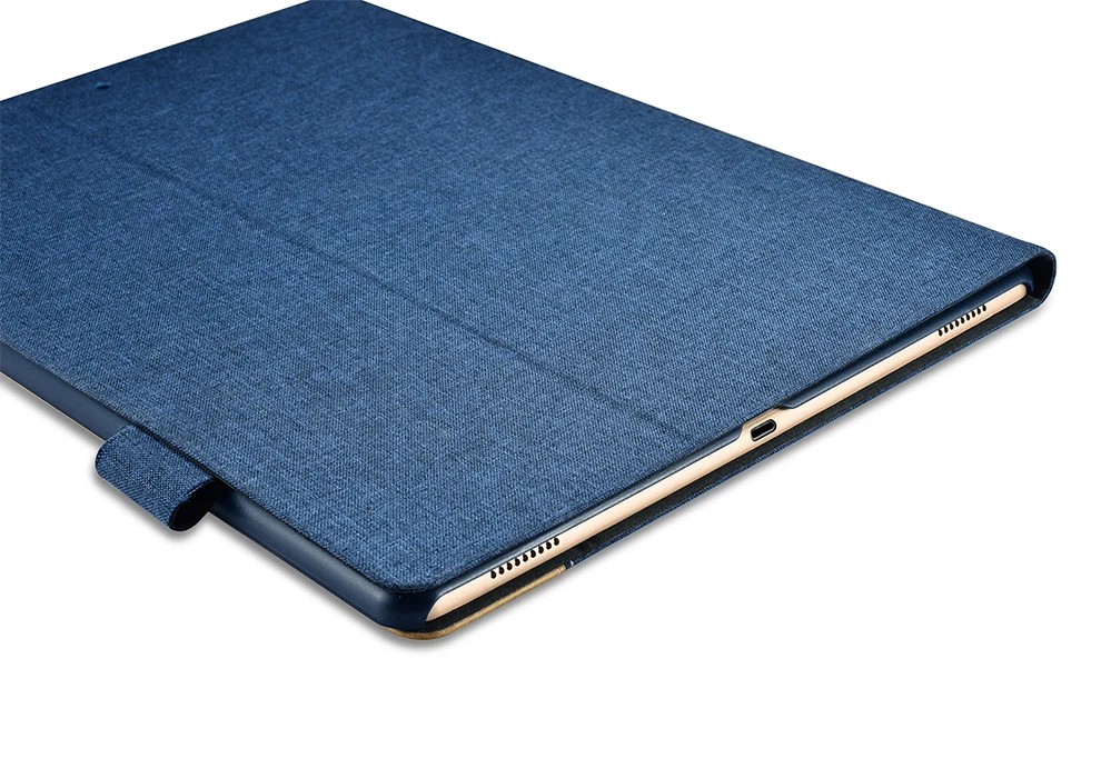 Прочный тканевый кожаный чехол для iPad Pro 12,9, ультра тонкий флип-чехол с функцией пробуждения сна, умный чехол для iPad Pro 12,9 дюйма