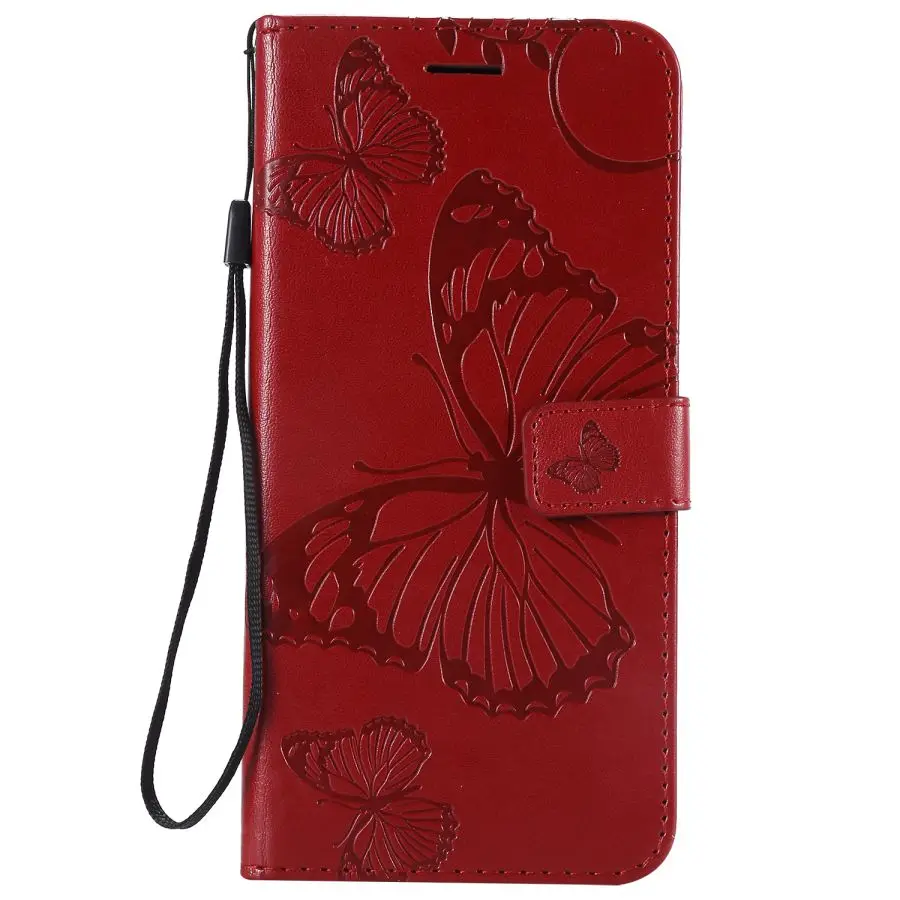 Red Кожаный чехол для huawei Y5 Lite чехол для huawei Y5 Lite чехол DRA-LX5 Y5 3D Бабочка Флип-бумажник чехол для телефона - Цвет: Red