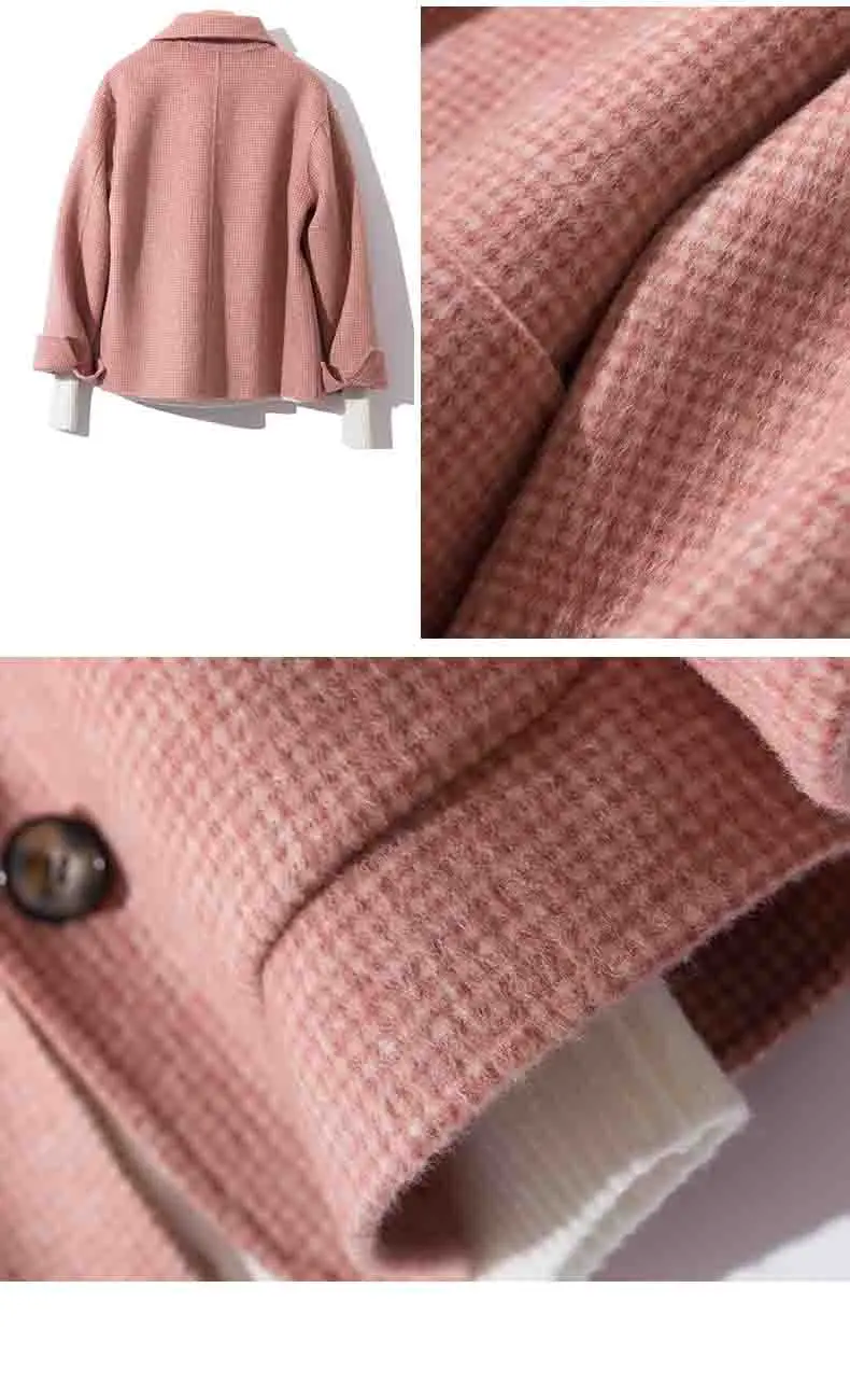 Wool Coat Women Spring Autumn high quality Double-sided Cashmere Jacket Long sleeve Casual plus size Short Coats