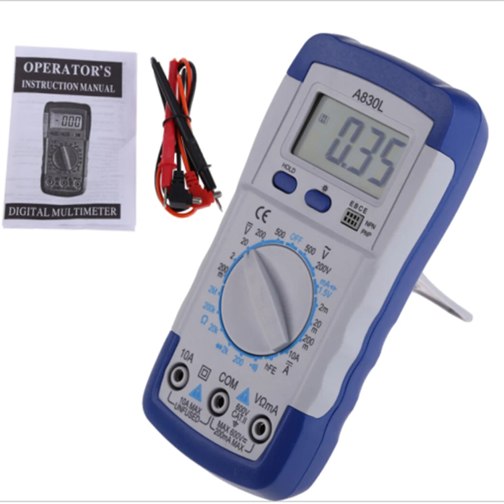 Цифровой мультиметр A830L с ЖК дисплеем и подсветкой Измеритель
