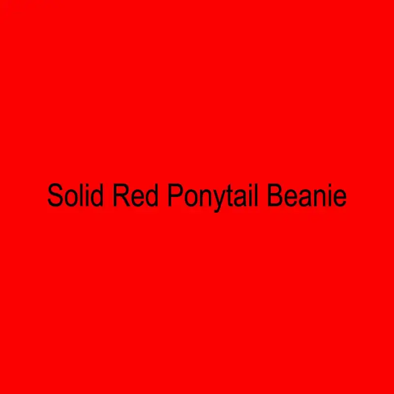 Solid Red Мягкая Вязаная Шапка-бини с хвостом, шапка булочка, Шерстяная трикотажная шапка для женщин, шапочки-шапочки, теплая зимняя шапка, повседневная Прямая поставка - Цвет: Solid Red