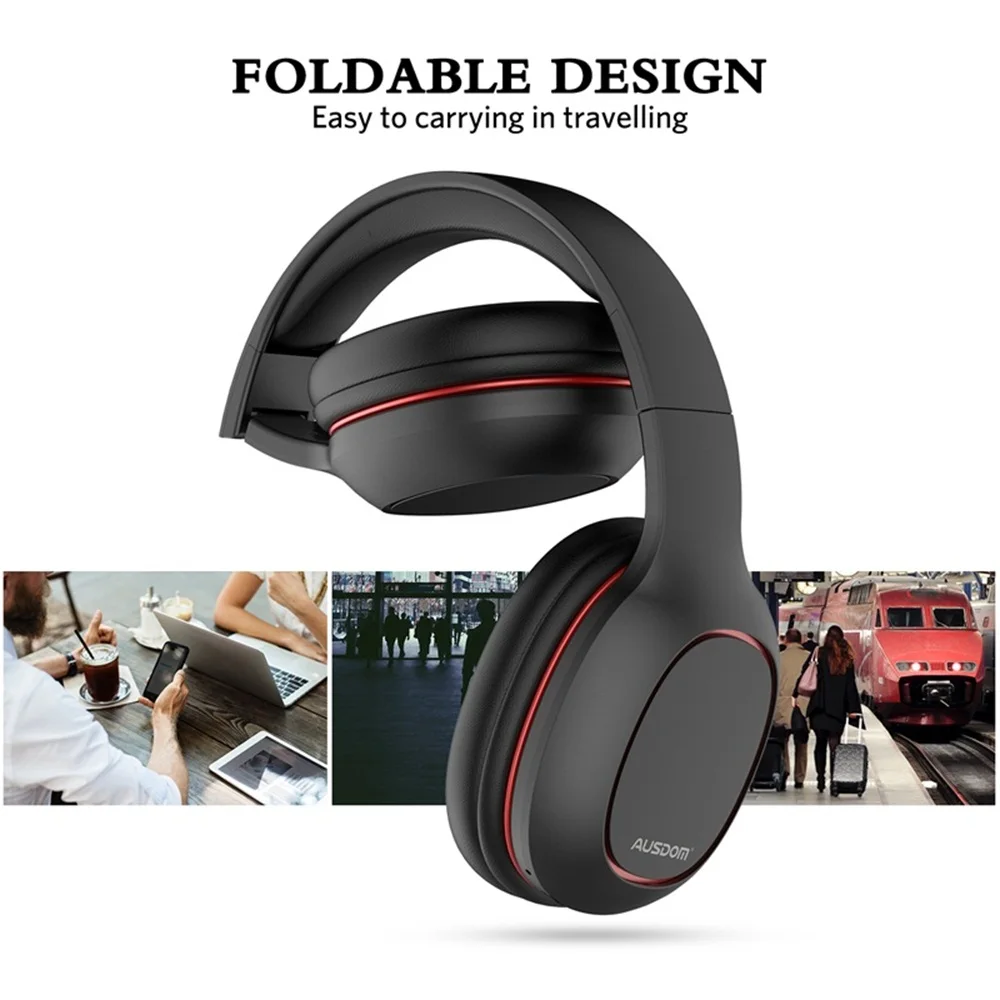 Ausdom M09, беспроводные наушники, Bluetooth 4,2, гарнитура, складные, глубокий бас, Bluetooth наушники для iPhone, Xiaomi, поддержка TF карты