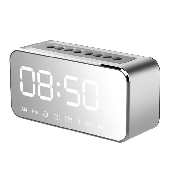Модный Bluetooth динамик с fm-радио, будильник, mp3-плеер, светодиодный, стерео динамик, зеркальные часы MYDING