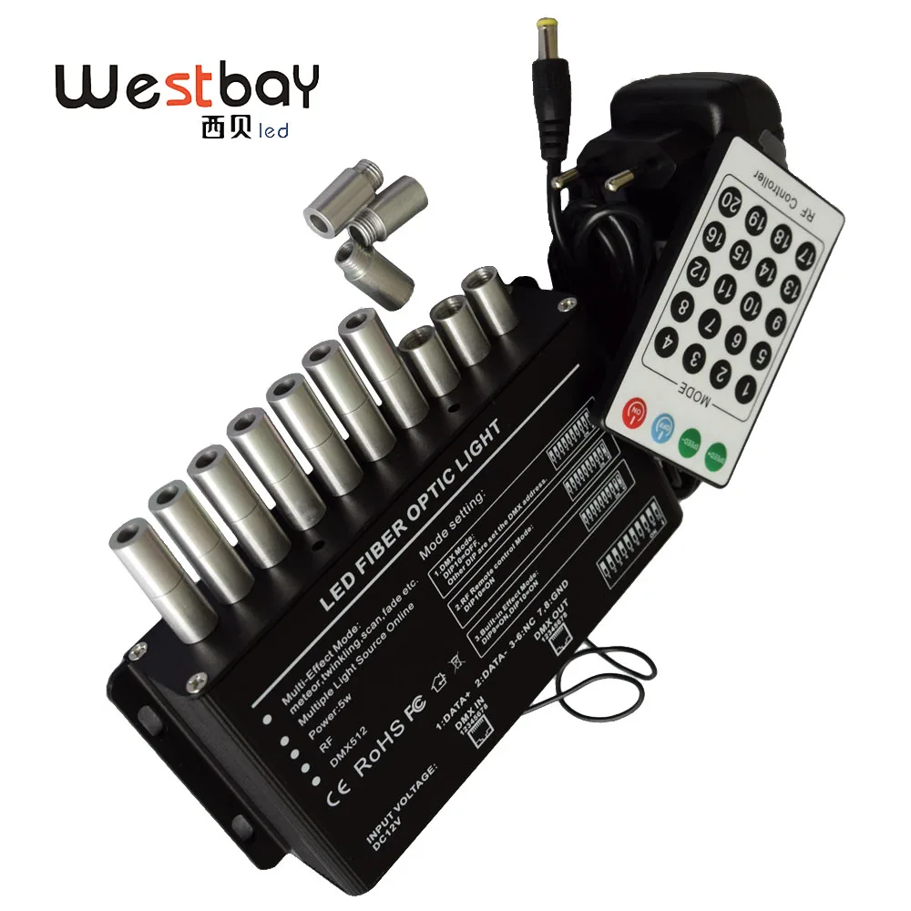 Westbay 10 портов RGBW светодиодный волоконно оптический свет двигателя комплект AC100 240V