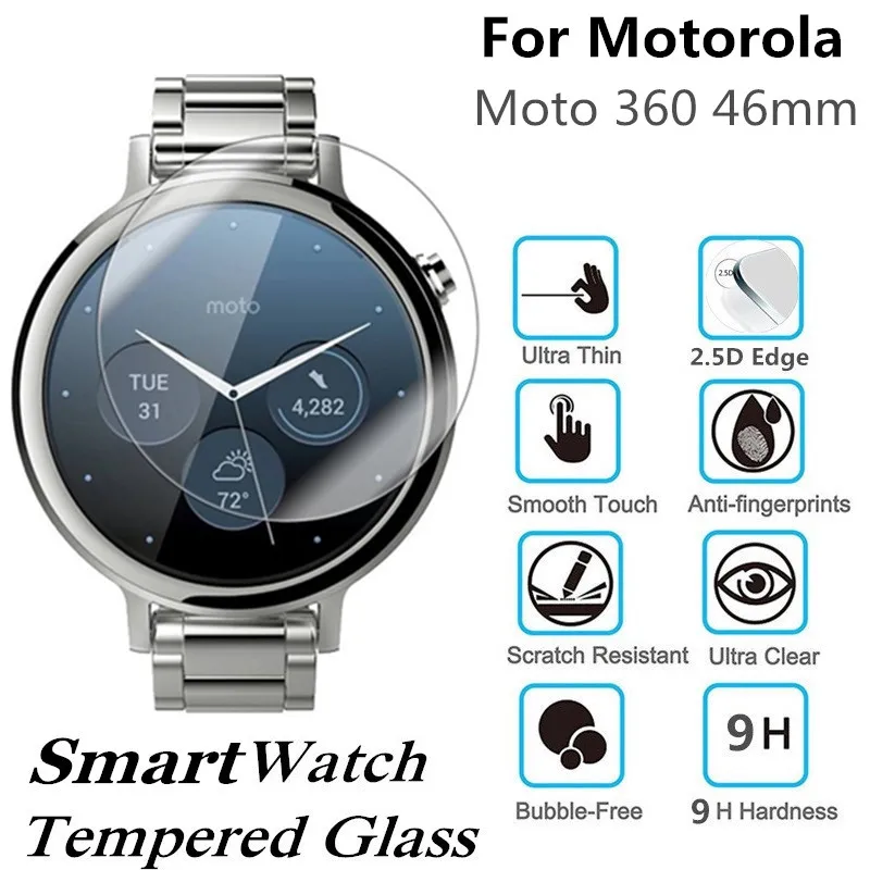 100 шт. закаленное стекло для Motorola Moto 360 46 мм (2 е поколение) защита экрана смарт