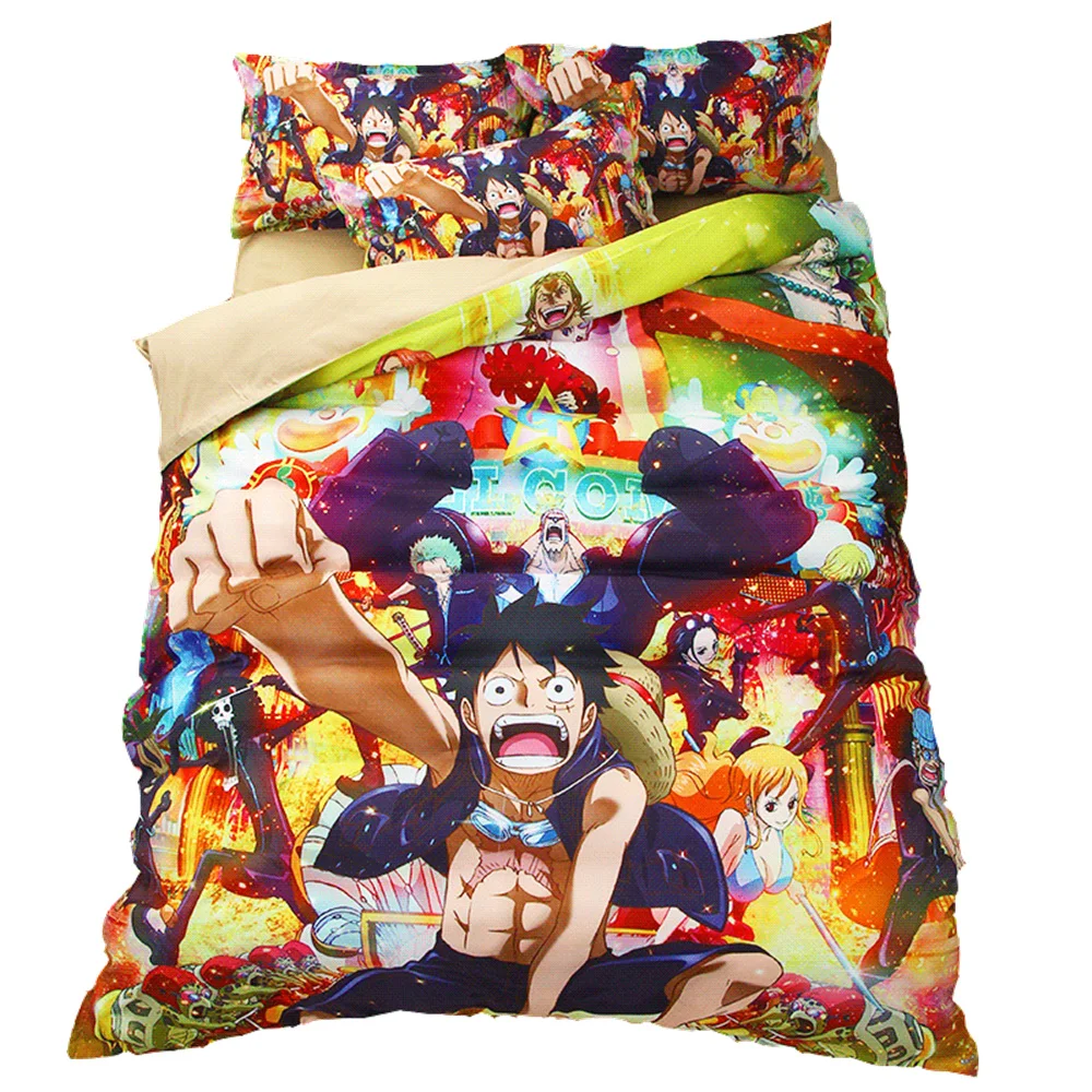 Mxdfafa Anime One Piece Print Duvet Cover Set Manga Bedding Luxury Comforter with 1 and 2 Pillowcase | Дом и сад