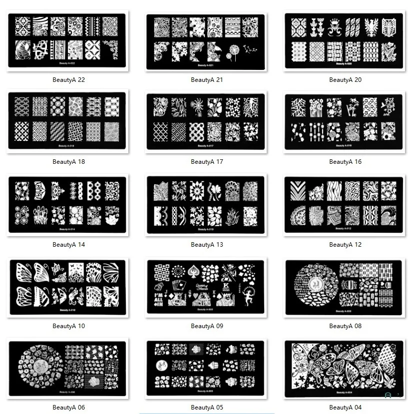 Великолепный шаблон для дизайна ногтей оптом 200 шт. стальная пластина с