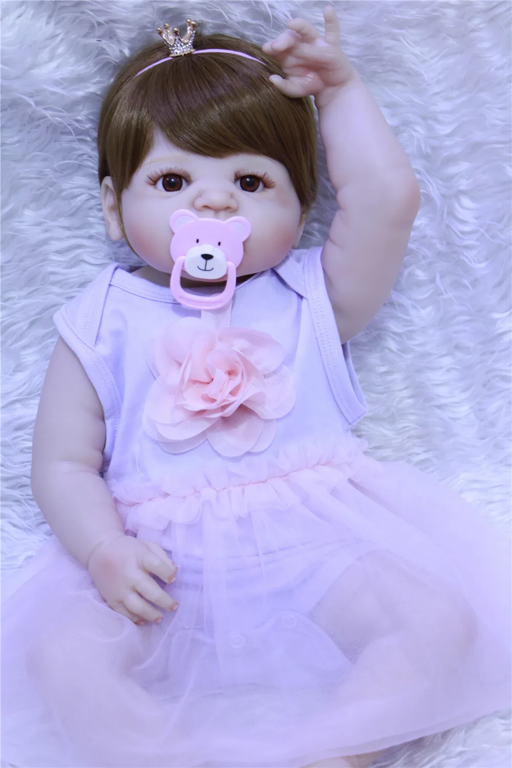 

57cm Reborn Dolls Full Silicone Vinyl 23'' Girl Realistic Reborn Babies Toys For Christmas Gifts Lifelike Princess Newborn Doll