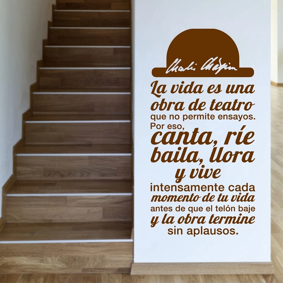 Цитаты на испанском La vida es una obra de teatro виниловые наклейки стену художественные для
