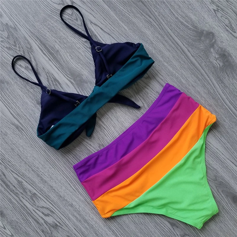 2019 бикини женский купальник с высокой талией Купальник Плюс Размер Монокини пуш