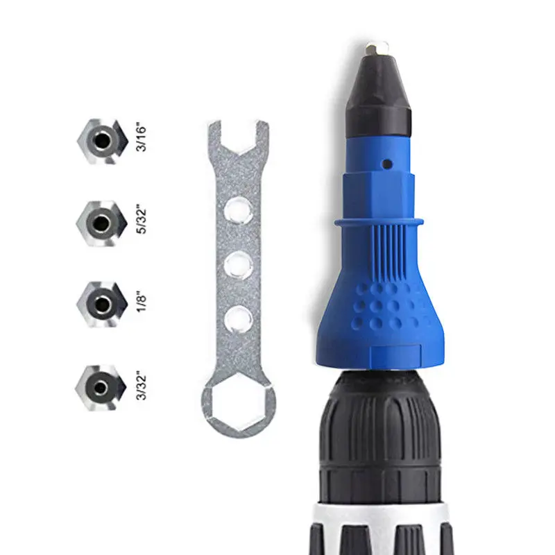 

Electric Pull Rivet Nut Gun Adapter with Wrench Set Riveting Tool Power Tool Accessories Multifunction Nail Gun Rivets