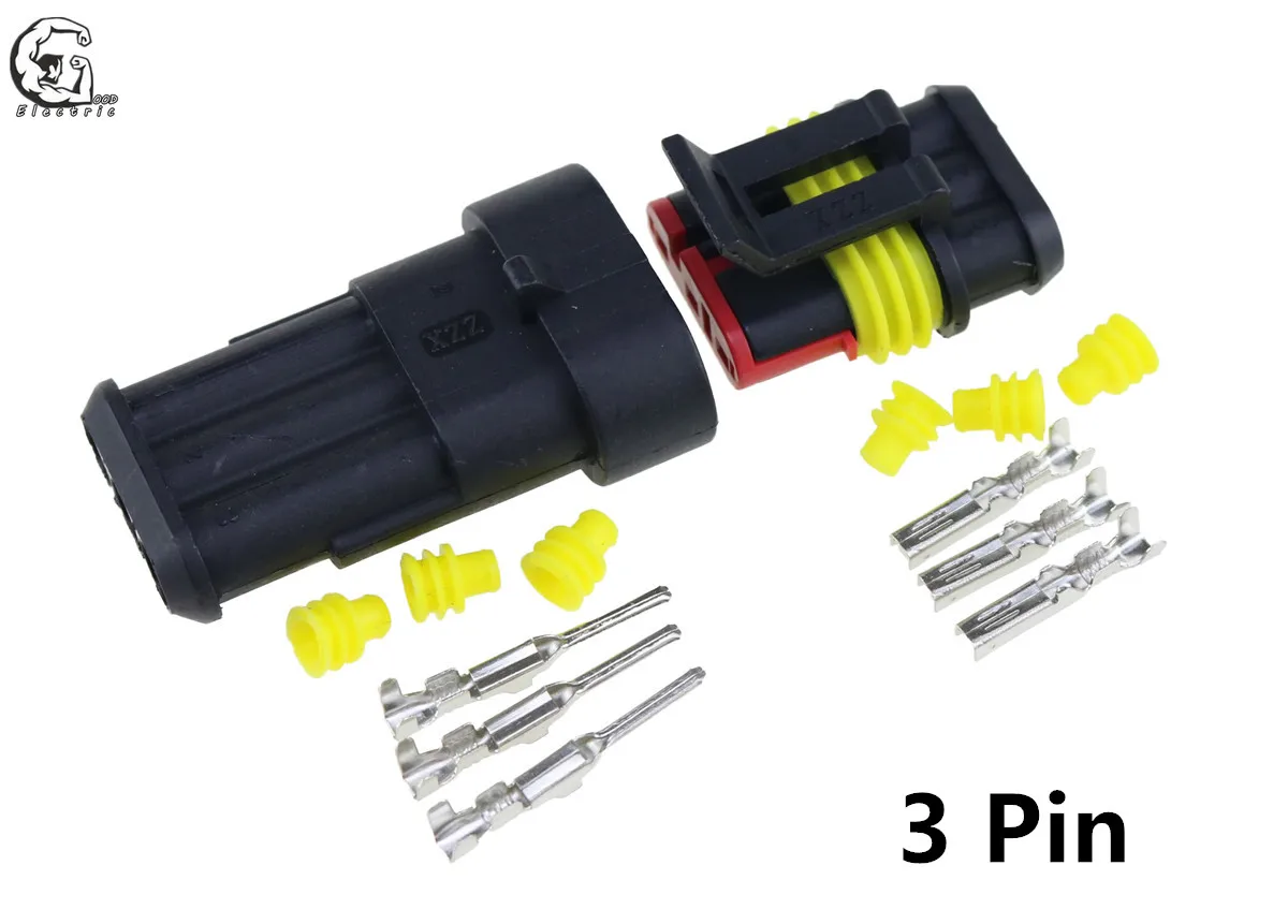 1 комплект 1 Pin/2 Pin/3 Pin/4 Pin/5 Pin/6 Pin Женский Мужской способ AMP супер уплотнение водонепроницаемый электрический провод разъем для автомобиля - Цвет: 3 Pin