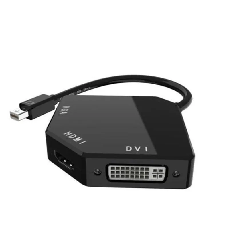 Бесплатная доставка переходник Mini DP Displayport Thunderbolt HDMI DVI VGA для Apple MacBook черный|thunderbolt