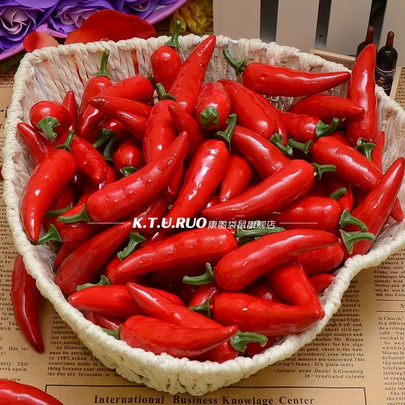 Искусственное Моделирование красный перец пластик Чили искусственные овощи