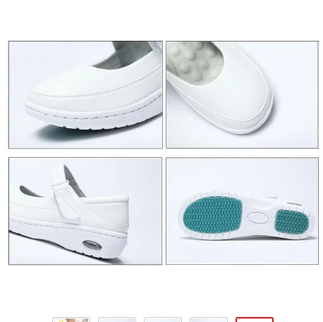 

Nurse Mary Jane Slip Buckle Flat Resistant Comfort White Nursing Work Shoe b26