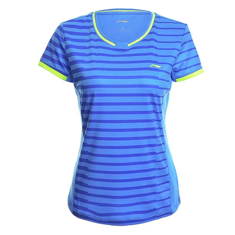 Li-Ning, новинка, женские рубашки для бадминтона, дышащие, удобные, обычная посадка, спортивные футболки с подкладкой, футболка AAYM132 CJFM17 - Цвет: AAYM132 3H
