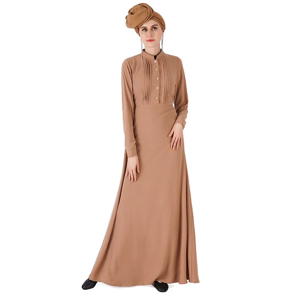 Мусульманское платье-абайя на пуговицах, длинное турецкое платье, арабское платье в полную длину, кафтан, Средний Восток, женское модное пла...