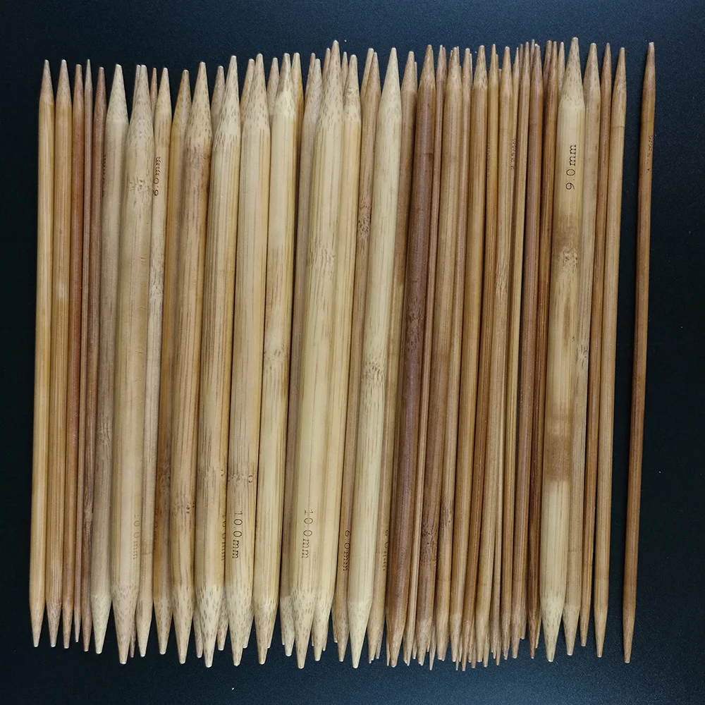 

Hot 75pcs 15 size Double Pointed Carbonized Bamboo Knitting Needles