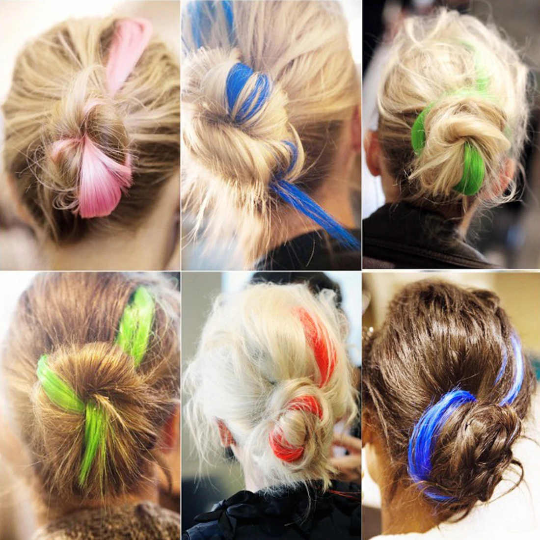 6 pieces/set Hair Chalks Multi-color Temporary Party Special Makeup Hair Color Hair Chalk Disposable Hair Extension Dye