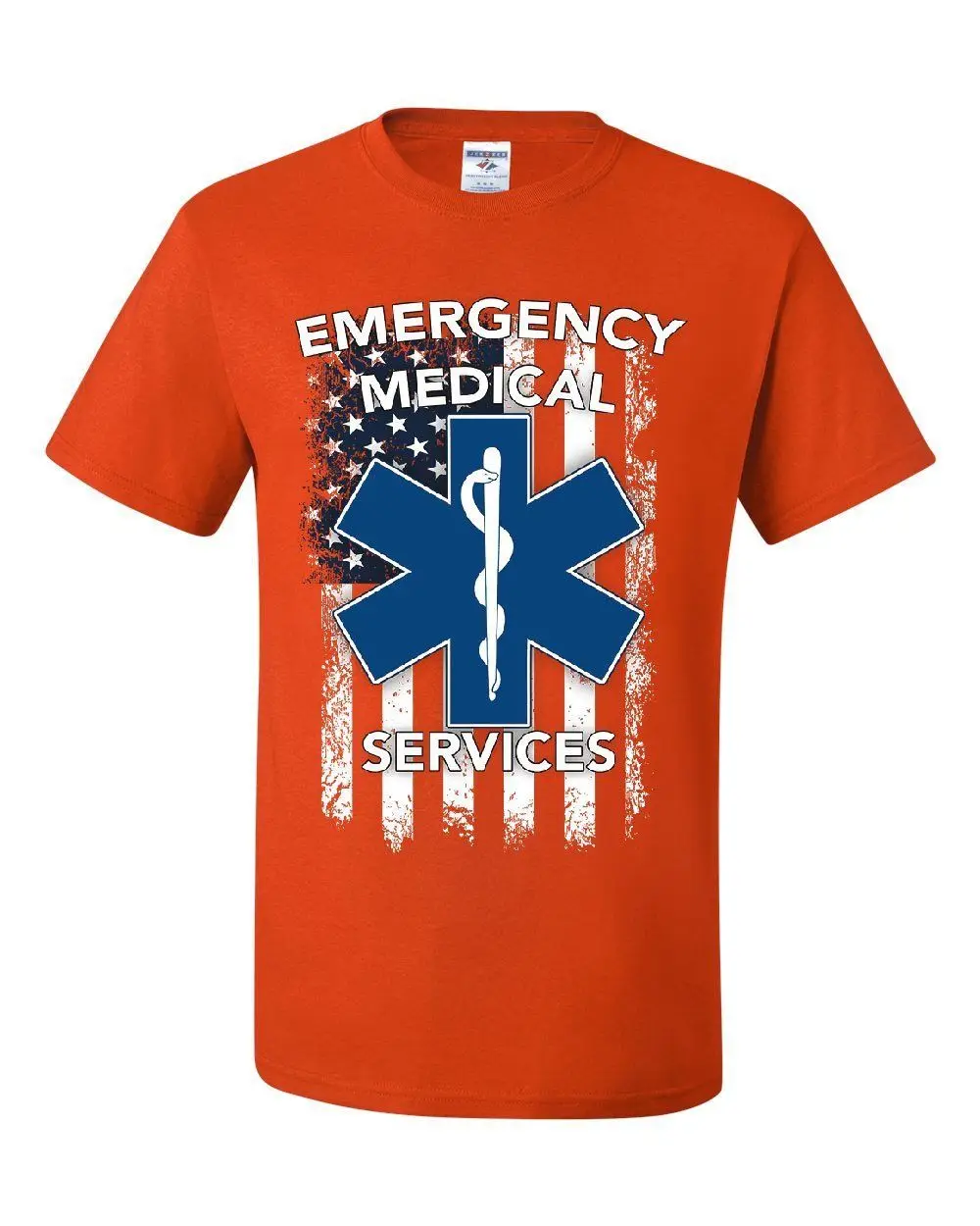 EMT Star of Life EMS metric футболка с флагом США|Мужские футболки| |