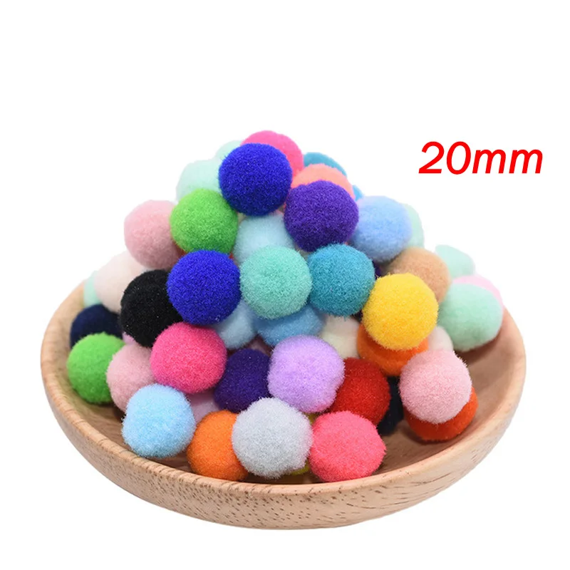 20mm-50Pcs 100 шт мульти размер 8-30 мм помпоны DIY куклы одежда ручной работы мягкие помпоны пушистые плюшевые поделки DIY помпоны домашний декор швейные принадлежности - Цвет: 20mm-50Pcs