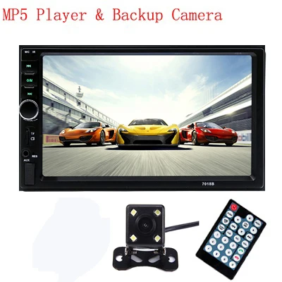 With 4 LED Camera 7018B радио автомобиля 2 din стерео " HD автомобиля радио Bluetooth FM аудио MP5 плеер 2din Авторадио Поддержка камеры заднего вида - Цвет: With 4 LED Camera