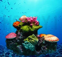 aquarium coral rockery decoration aquarium landscape seascape waterscape coral reef shell fake water grass simulation conch